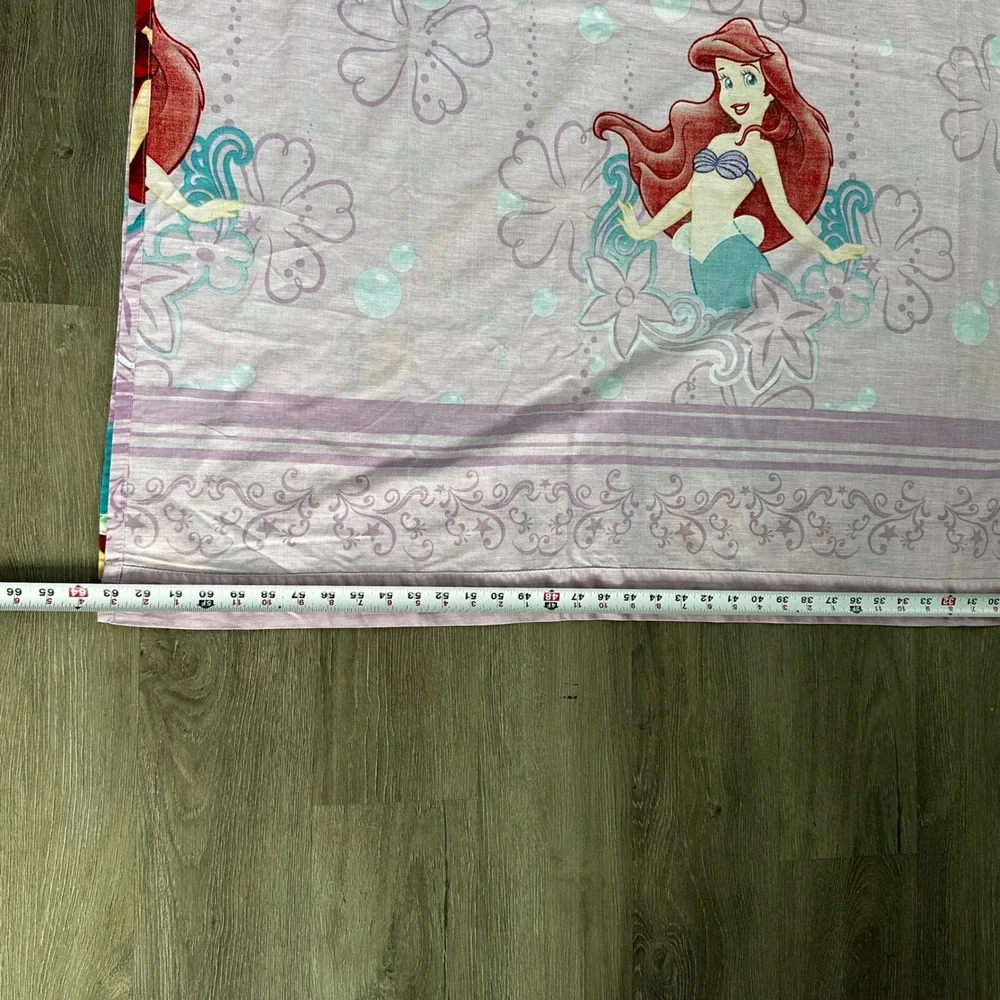 Disney The Little Mermaid Twin Flat Sheet Ariel Pink Purple Good 90s Retro